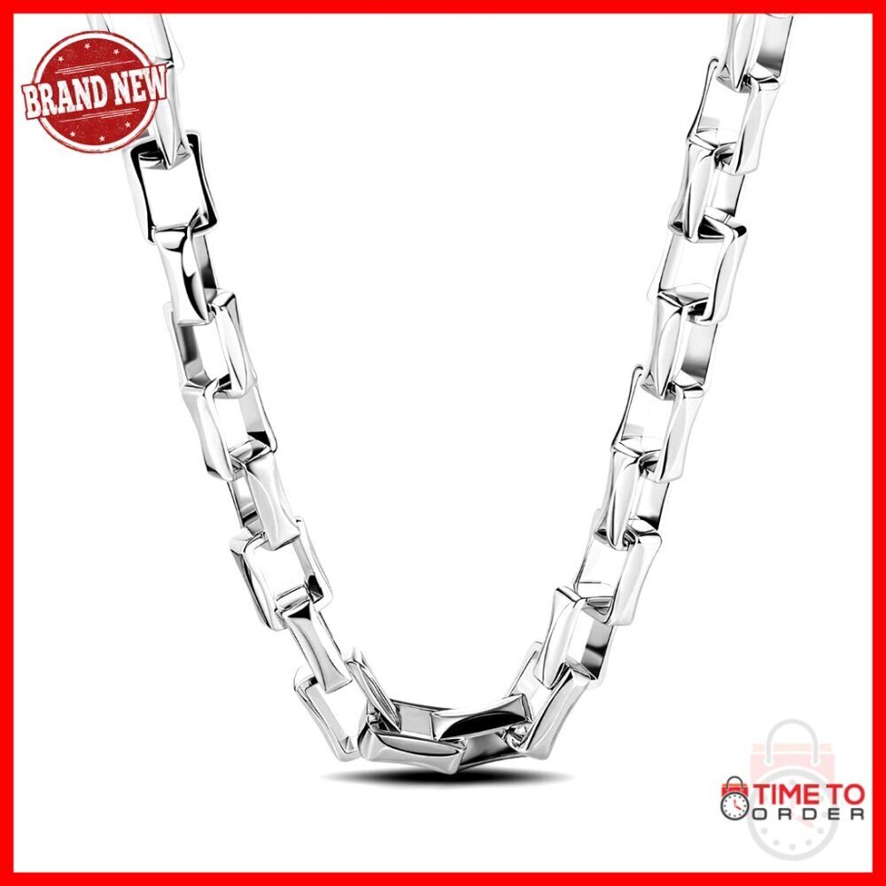 Sterling Silver Cuban Chain Necklace 10.5MM 20" Men's Fine Jewelry